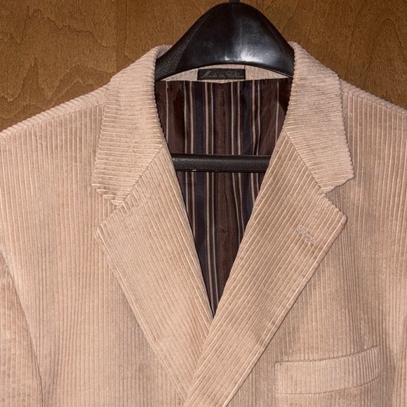 Vintage Roberto Volare Tan Corduroy Men's Tan Blazer 42R - Picture 7 of 9